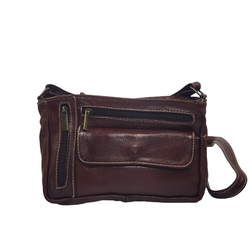 Genuine Leather Crossbody bag. Handcrafted. Wine color. Handmade. Trip Bag